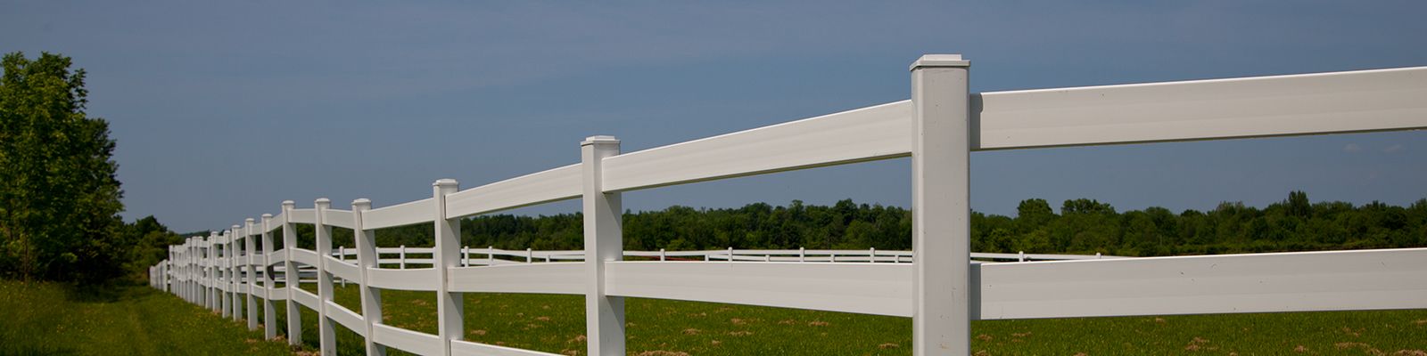 A beautiful white fence keeps horses safe